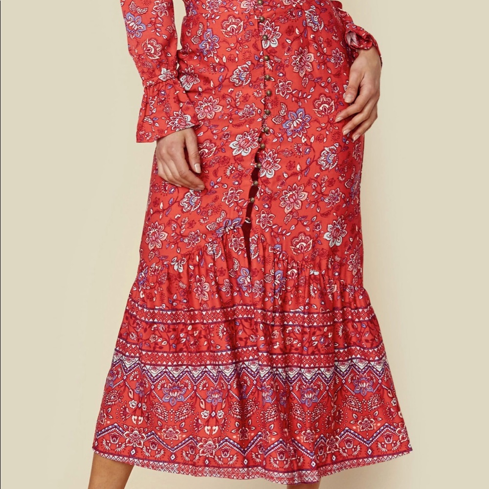 Mink pink floral skirt